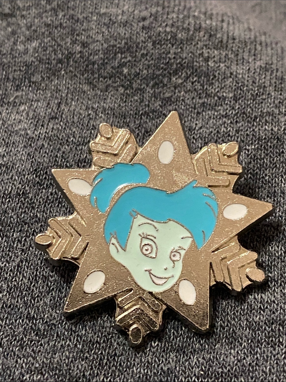 Disney Pin Tinker bellBlue & Mint Cartoon Snowflake Enamel Pin Collectible